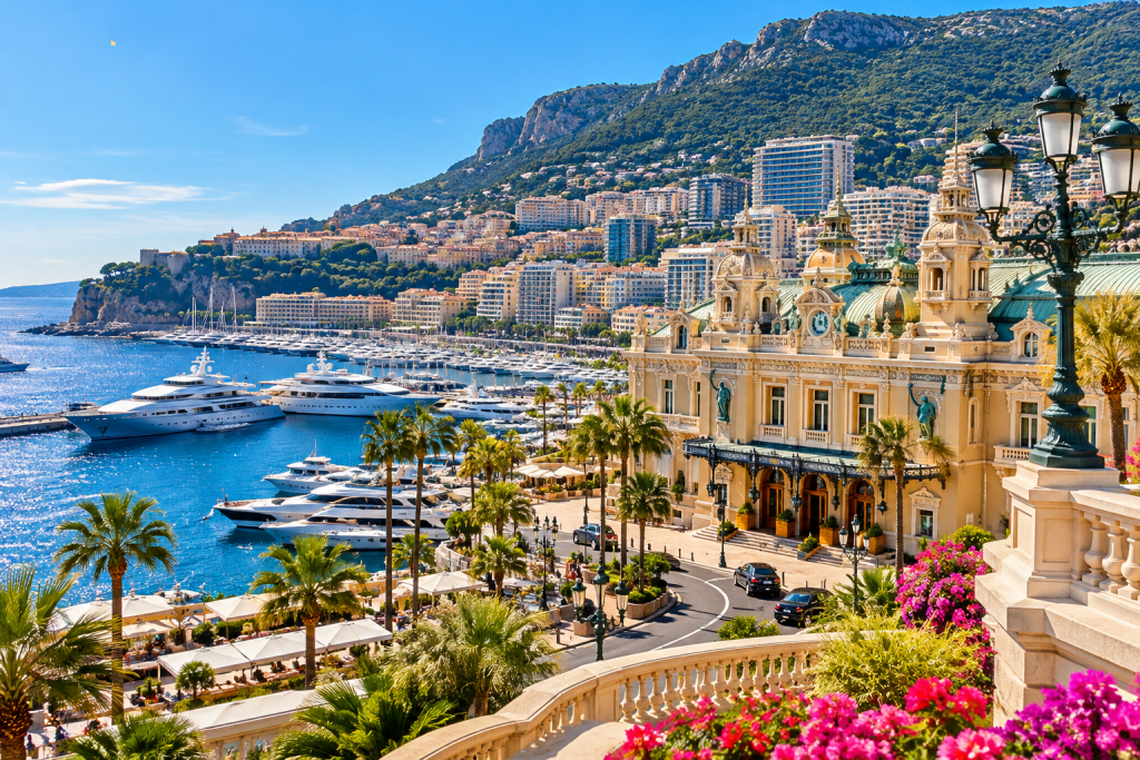 VTC Marseille Monaco – Vue panoramique de Monte-Carlo et du port de Monaco sur la Côte d'Azur